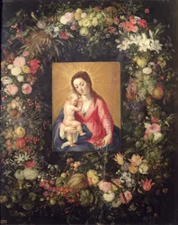 Garland of Fruit and Flowers with Virgin and Child